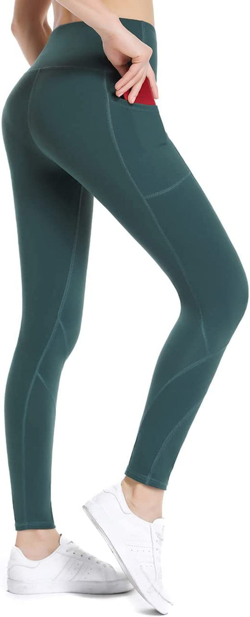 High Waisted Tummy Control Leggings-Yoga-Pants with Pockets Leggings for Women Workout Squat Proof Tights